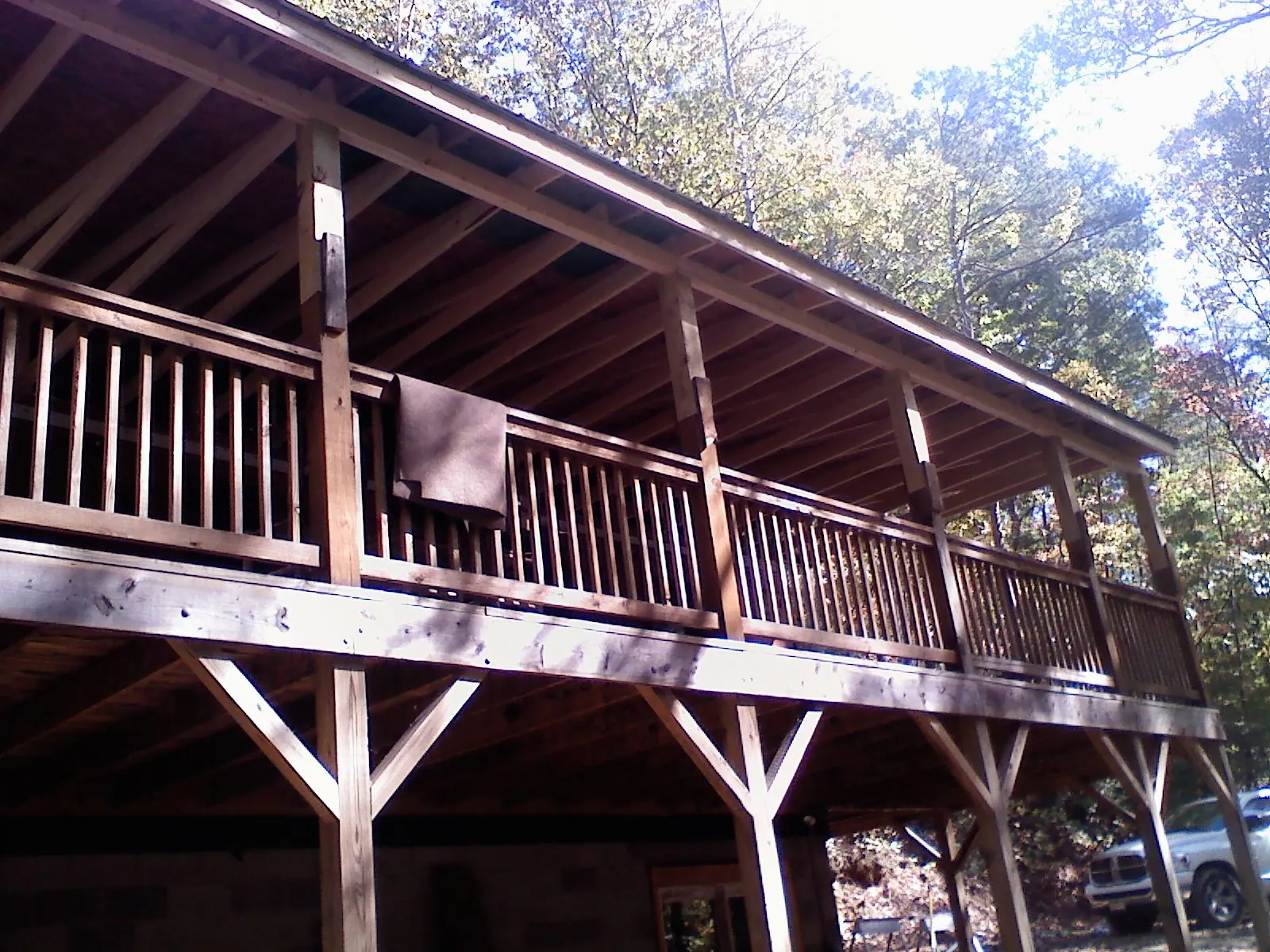 Timber framing under a new elevated porch and deck — Roof Leak Repair in Blythe by Roofing Brothers